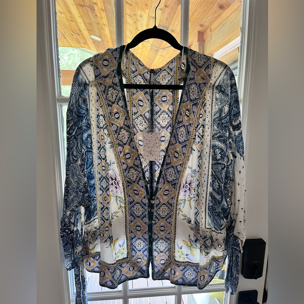 Free People Catch Me If You Can Print Blouse